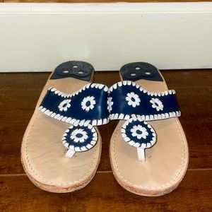 Gently used navy and white Jack Rogers sandals